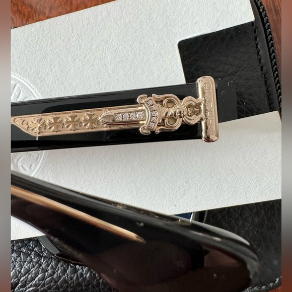 🆕 Chrome Hearts DIAMOND factory Embellished Box Office Sunglasses Gold Hardware - Picture 5 of 16